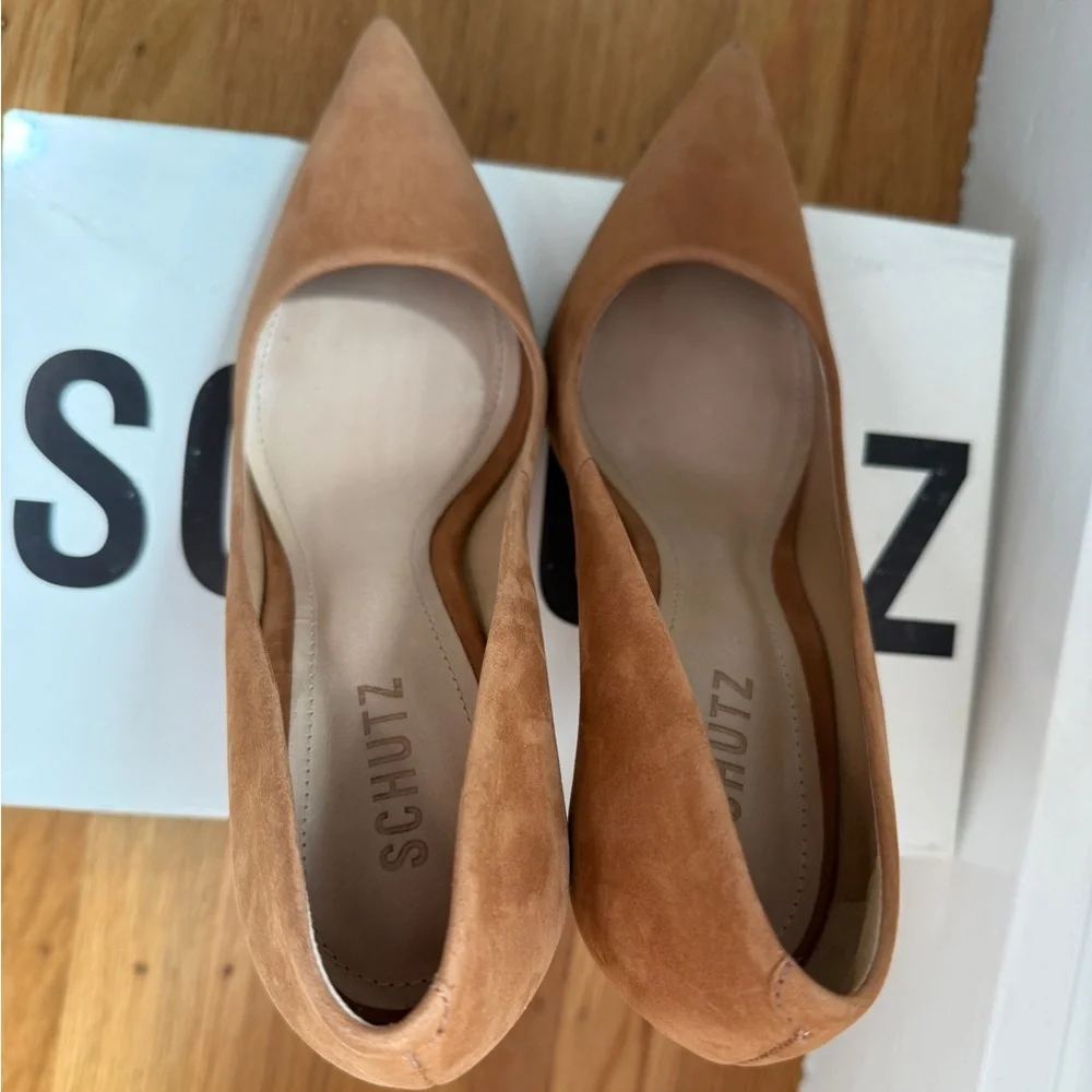 SCHUTZ LOU HIGH STILETTO PUMP in Wood Nobuck suede - Picture 4 of 7